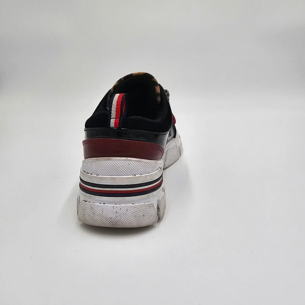 Tommy Hilfiger Women Leopard Print Black Chunky Platform Sneakers Size 6‎